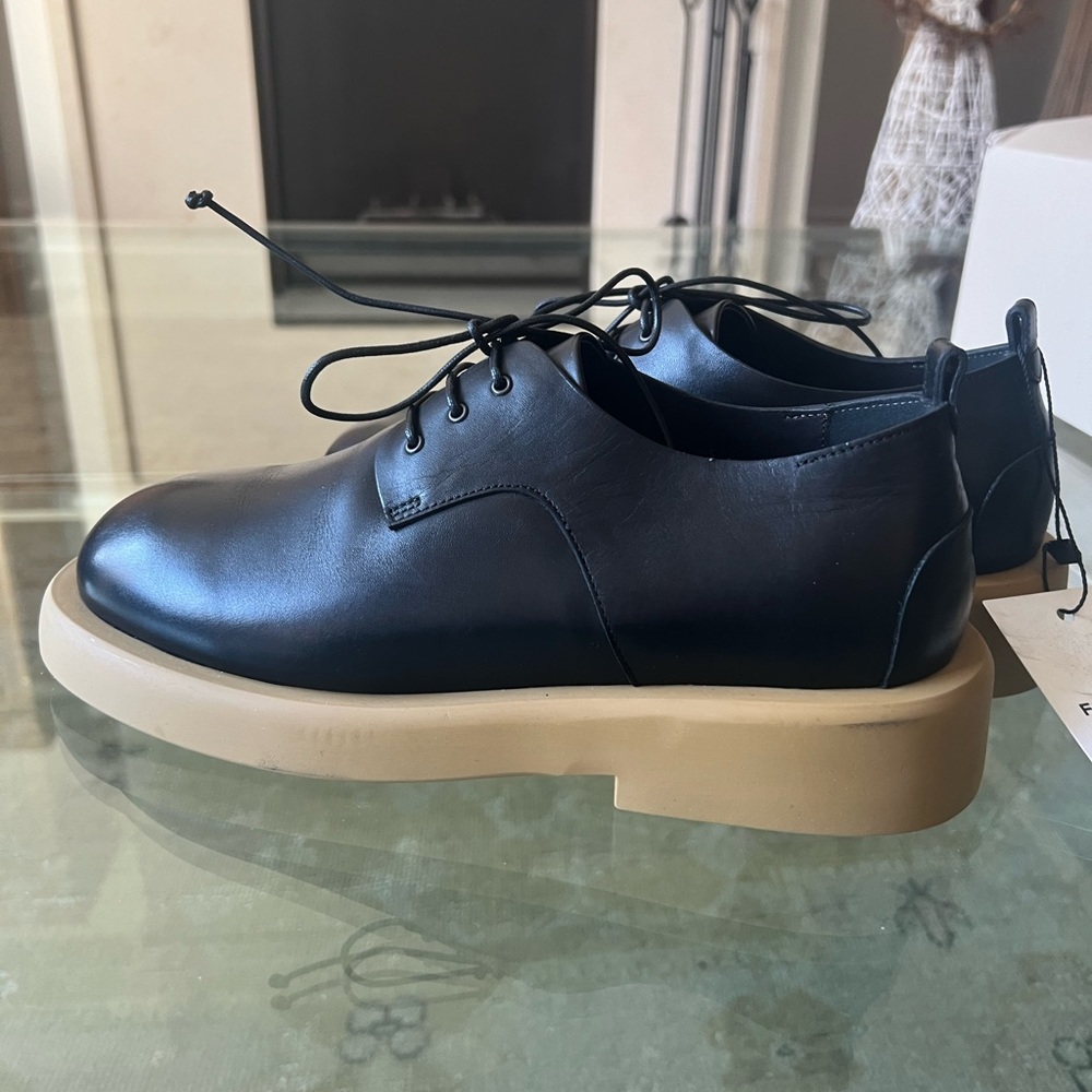 Marsell Derby shoes black with tan soles. Size 38 NWT - Picture 4 of 10